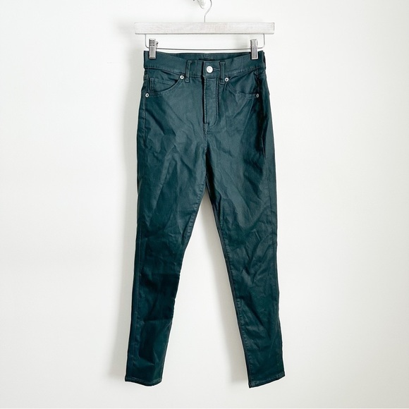 Express Forest green Coated Skinny Pants sz 00R - Picture 9 of 16
